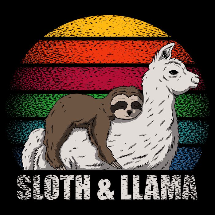Sloth Riding LLAMA Drawstring Bag