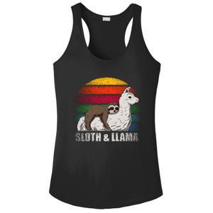 Sloth Riding LLAMA Ladies PosiCharge Competitor Racerback Tank