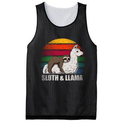 Sloth Riding LLAMA Mesh Reversible Basketball Jersey Tank