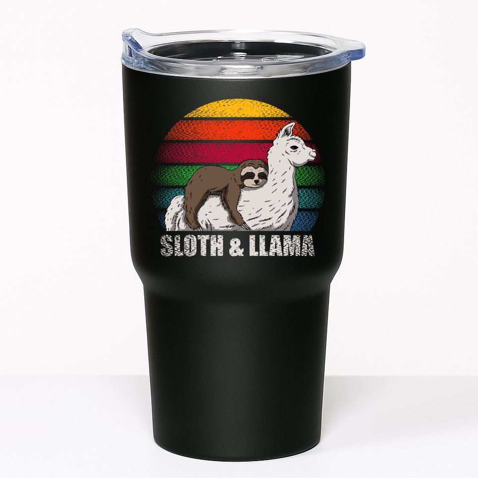 Sloth Riding LLAMA Tumbler