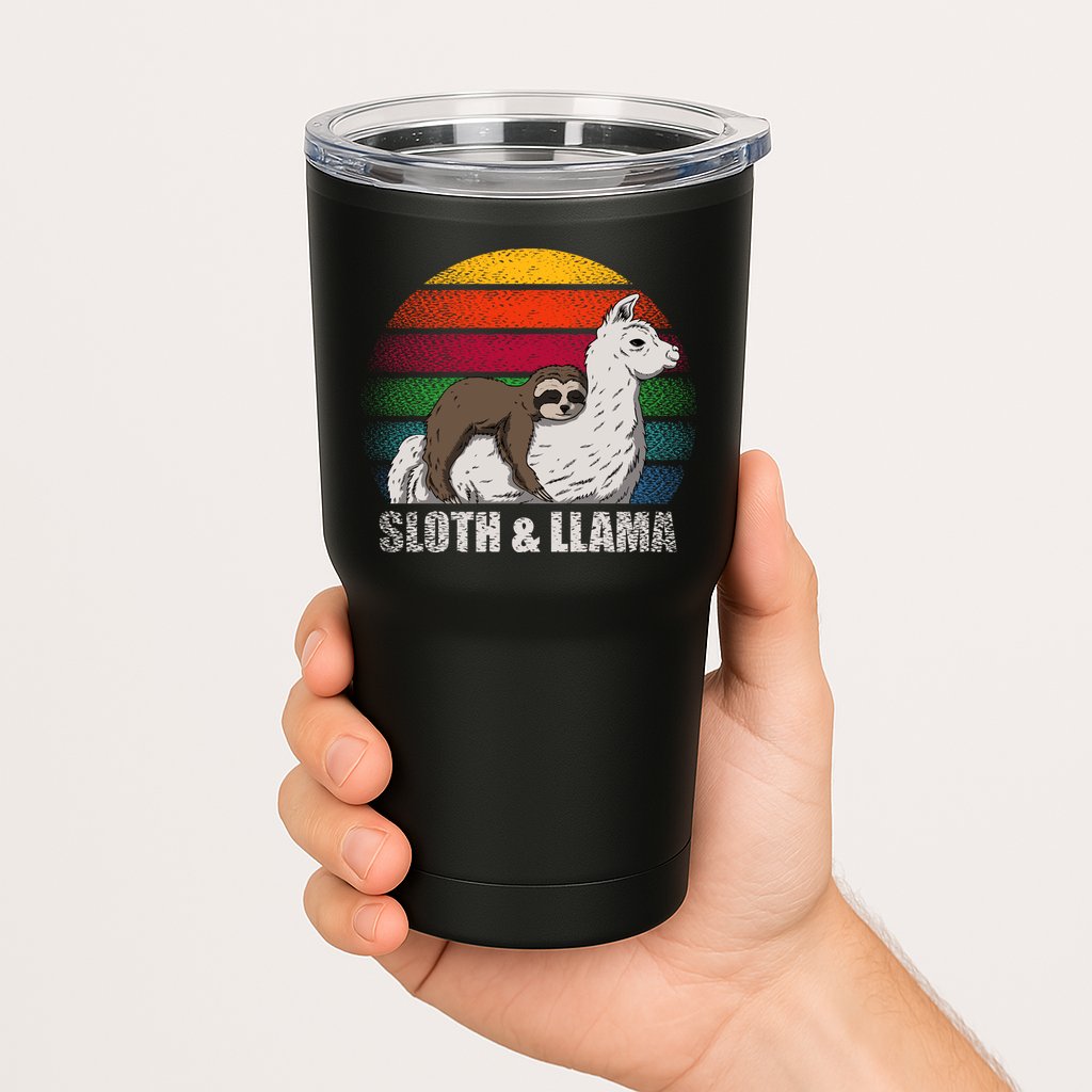 Sloth Riding LLAMA Tumbler