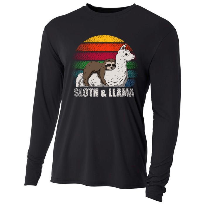 Sloth Riding LLAMA Cooling Performance Long Sleeve Crew