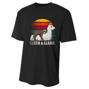 Sloth Riding LLAMA Performance Sprint T-Shirt