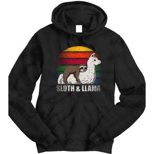 Sloth Riding LLAMA Tie Dye Hoodie