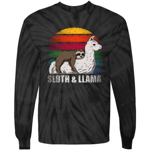 Sloth Riding LLAMA Tie-Dye Long Sleeve Shirt