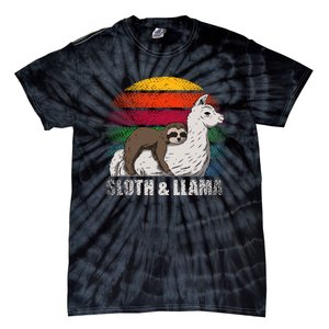 Sloth Riding LLAMA Tie-Dye T-Shirt