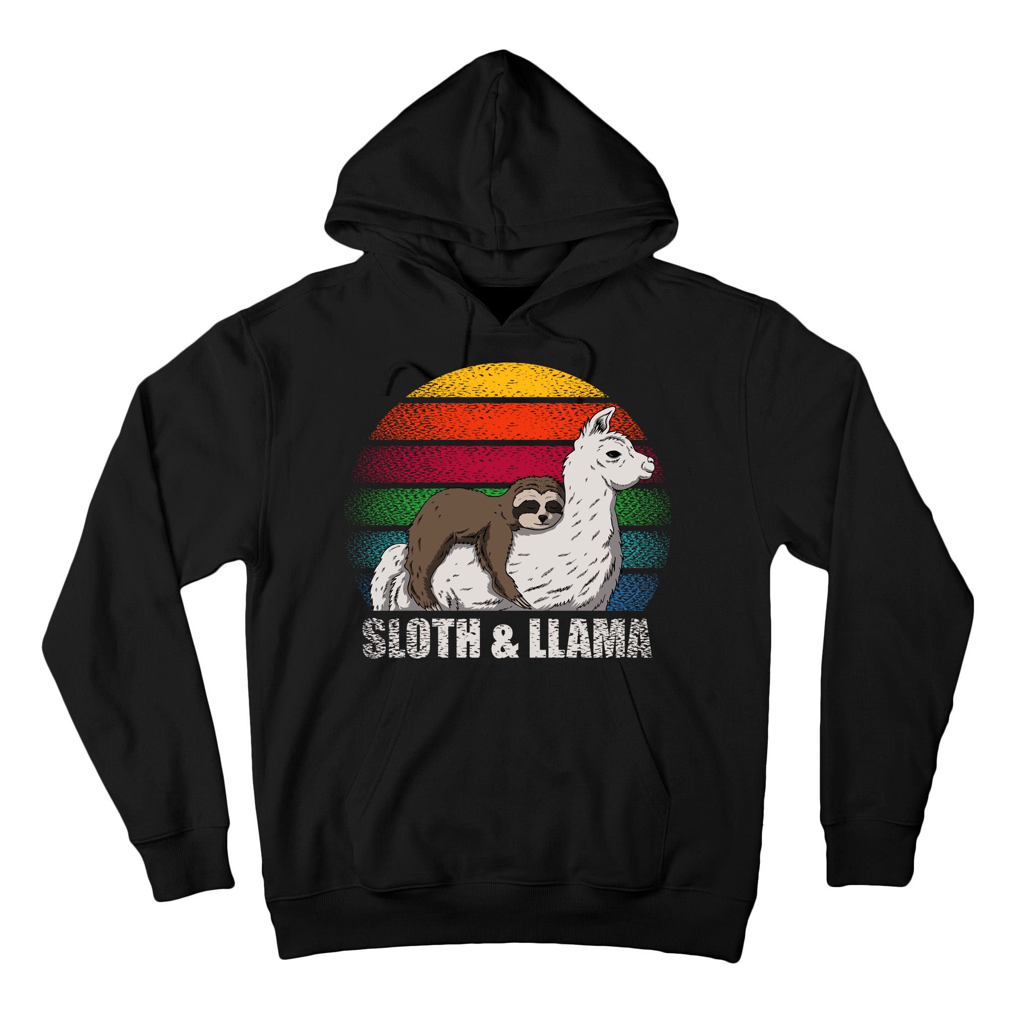 Sloth Riding LLAMA Tall Hoodie