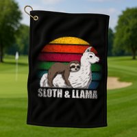 Sloth Riding LLAMA Golf Towel