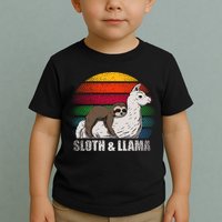 Sloth Riding LLAMA Toddler T-Shirt