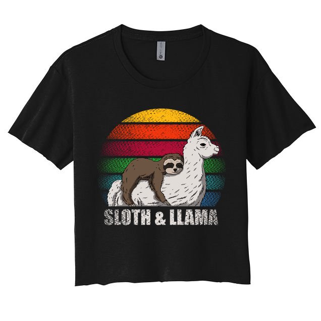 Sloth Riding LLAMA Crop Top