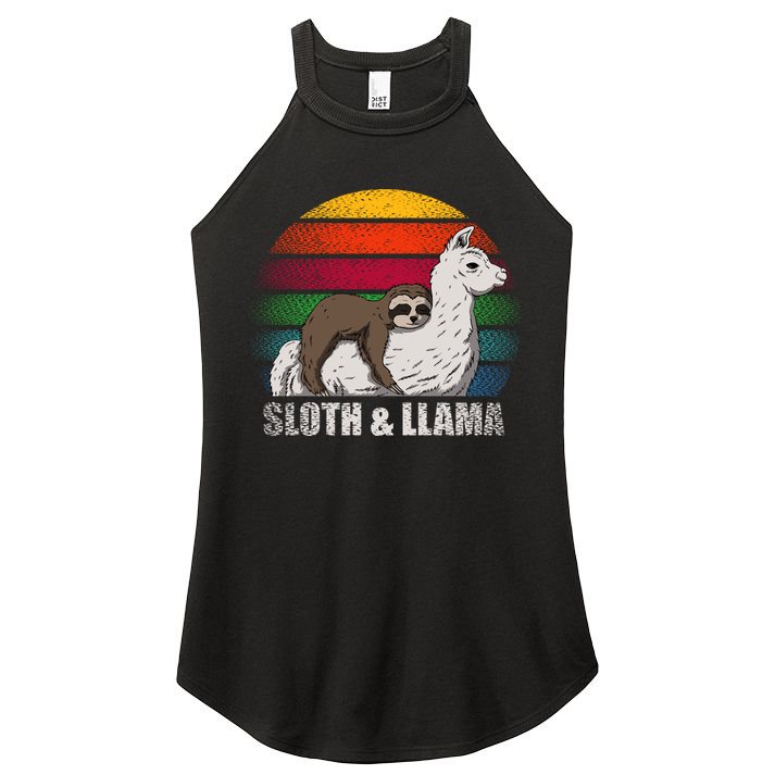 Sloth Riding LLAMA Women's Perfect Tri Rocker Tank