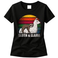 Sloth Riding LLAMA Womens T-Shirt