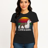 Sloth Riding LLAMA Womens T-Shirt