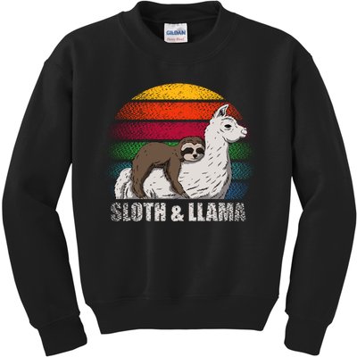 Sloth Riding LLAMA Kids Sweatshirt