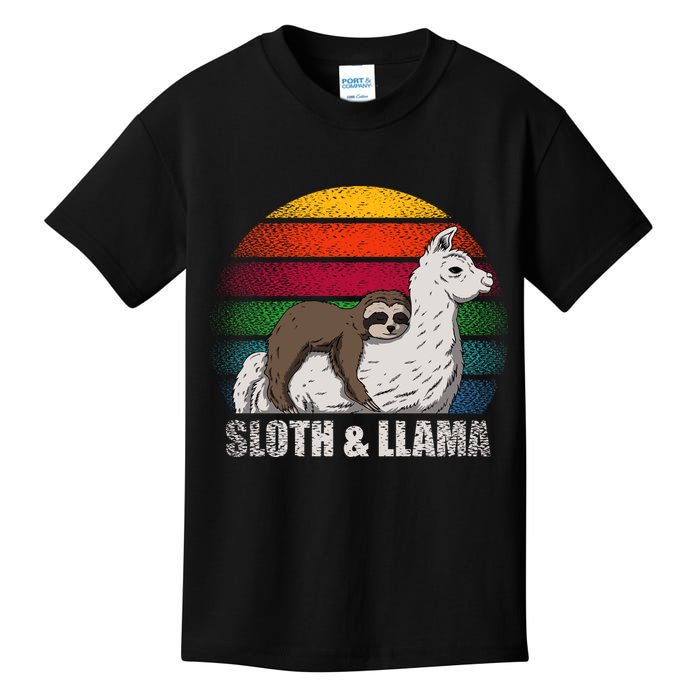 Sloth Riding LLAMA Kids T-Shirt
