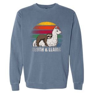 Sloth Riding LLAMA Garment-Dyed Sweatshirt