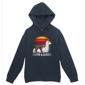 Sloth Riding LLAMA Urban Pullover Hoodie