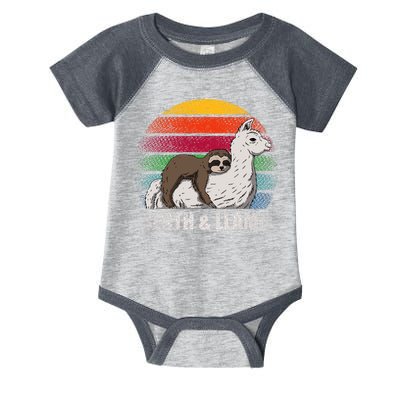 Sloth Riding LLAMA Infant Baby Jersey Bodysuit