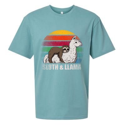 Sloth Riding LLAMA Sueded Cloud Jersey T-Shirt