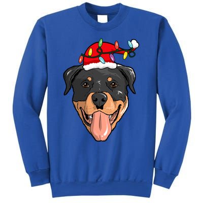 Santa Rottweiler Light Christmas Gift Sweatshirt