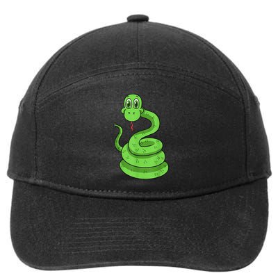 Snake Reptile Lovers Herpetologist Ophiologist Ophiology 7-Panel Snapback Hat