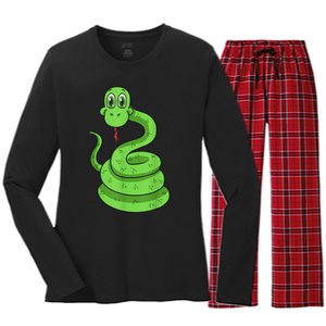 Snake Reptile Lovers Herpetologist Ophiologist Ophiology Women's Long Sleeve Flannel Pajama Set 