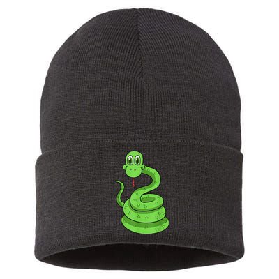 Snake Reptile Lovers Herpetologist Ophiologist Ophiology Sustainable Knit Beanie