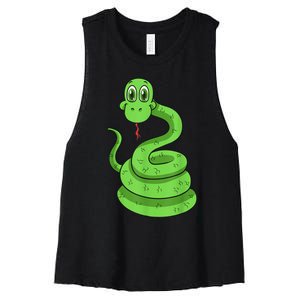 Snake Reptile Lovers Herpetologist Ophiologist Ophiology Women's Racerback Cropped Tank