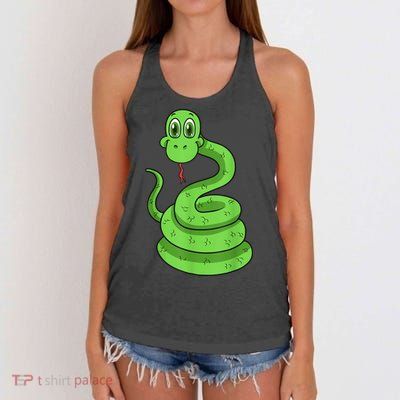 Snake Reptile Lovers Herpetologist Ophiologist Ophiology Women's Knotted Racerback Tank