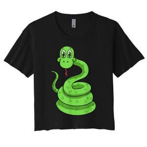 Snake Reptile Lovers Herpetologist Ophiologist Ophiology Women's Crop Top Tee