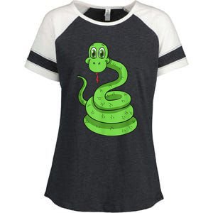 Snake Reptile Lovers Herpetologist Ophiologist Ophiology Enza Ladies Jersey Colorblock Tee