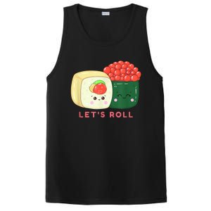 Sushi Roll Lets Roll Funny Japanese Design PosiCharge Competitor Tank