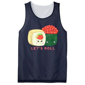 Sushi Roll Lets Roll Funny Japanese Design Mesh Reversible Basketball Jersey Tank