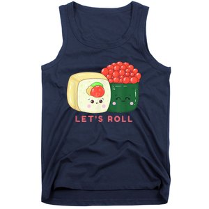 Sushi Roll Lets Roll Funny Japanese Design Tank Top