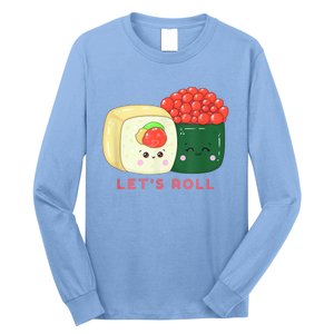 Sushi Roll Lets Roll Funny Japanese Design Long Sleeve Shirt