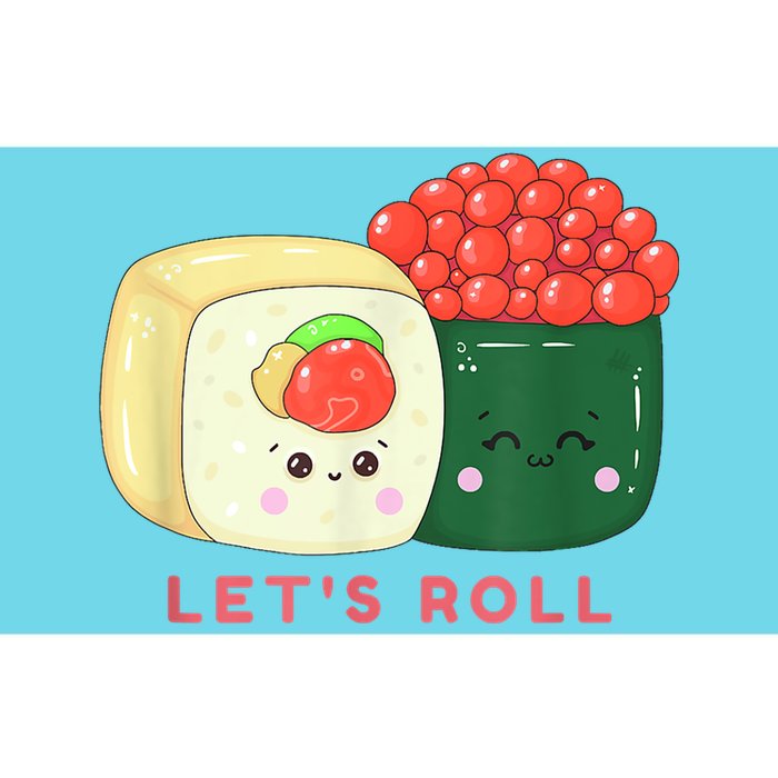 Sushi Roll Lets Roll Funny Japanese Design Bumper Sticker