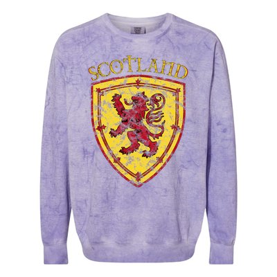 Scottish Rampant Lion Scotland Coat Of Arms Banner Colorblast Crewneck Sweatshirt