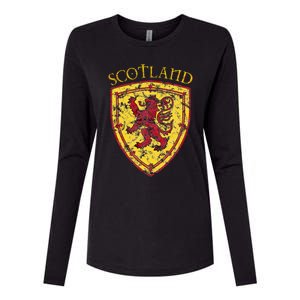 Scottish Rampant Lion Scotland Coat Of Arms Banner Womens Cotton Relaxed Long Sleeve T-Shirt