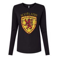 Scottish Rampant Lion Scotland Coat Of Arms Banner Womens Cotton Relaxed Long Sleeve T-Shirt