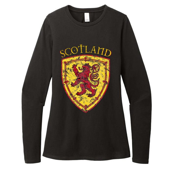 Scottish Rampant Lion Scotland Coat Of Arms Banner Womens CVC Long Sleeve Shirt