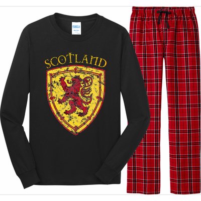 Scottish Rampant Lion Scotland Coat Of Arms Banner Long Sleeve Pajama Set