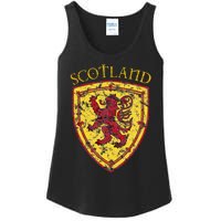 Scottish Rampant Lion Scotland Coat Of Arms Banner Ladies Essential Tank