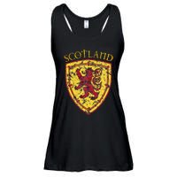 Scottish Rampant Lion Scotland Coat Of Arms Banner Ladies Essential Flowy Tank