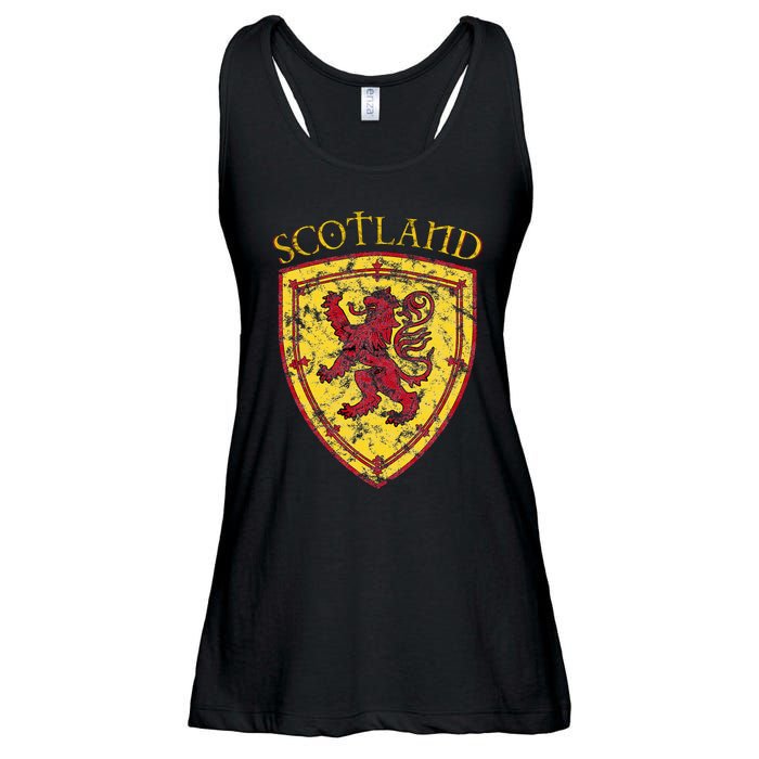 Scottish Rampant Lion Scotland Coat Of Arms Banner Ladies Essential Flowy Tank