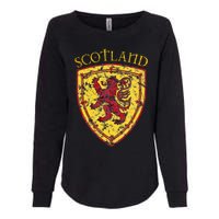 Scottish Rampant Lion Scotland Coat Of Arms Banner Womens California Wash Sweatshirt