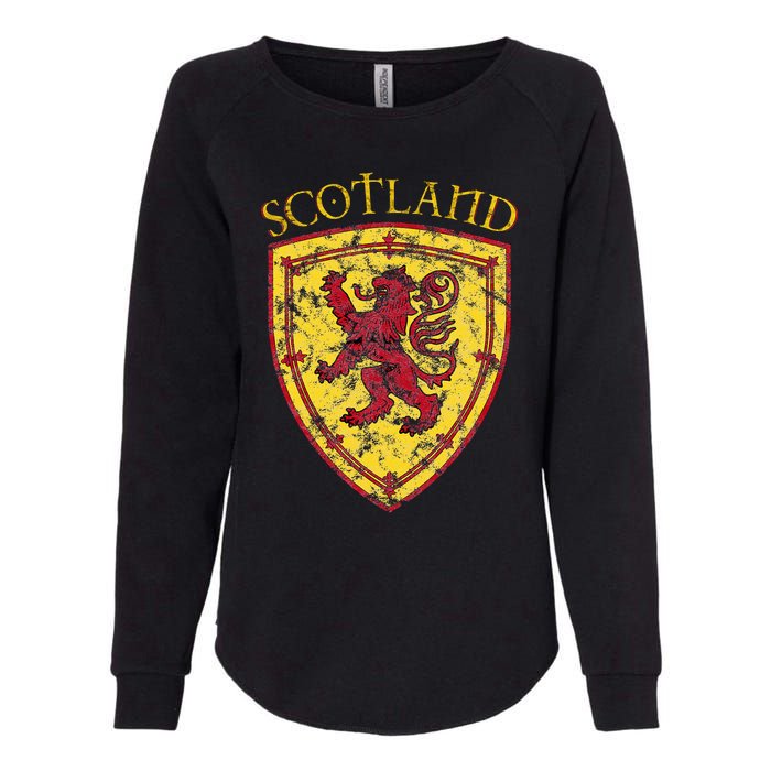 Scottish Rampant Lion Scotland Coat Of Arms Banner Womens California Wash Sweatshirt