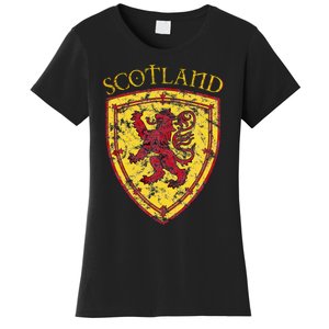 Scottish Rampant Lion Scotland Coat Of Arms Banner Women's T-Shirt