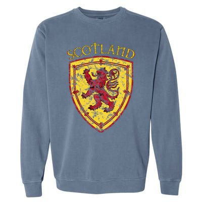 Scottish Rampant Lion Scotland Coat Of Arms Banner Garment-Dyed Sweatshirt