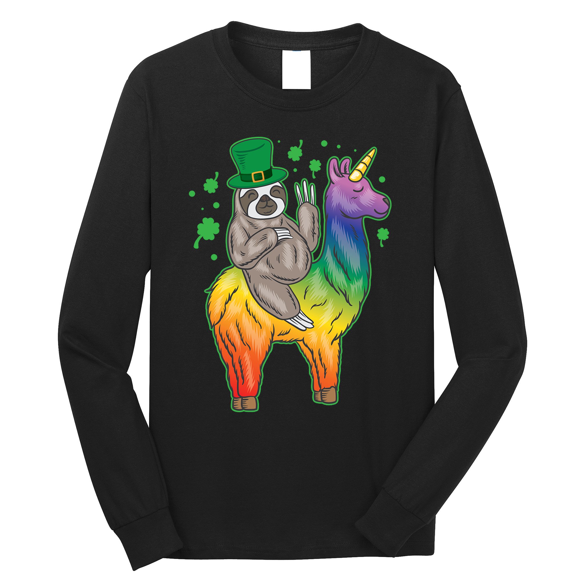 Sloth Rainbow Leprechaun Long Sleeve Shirt