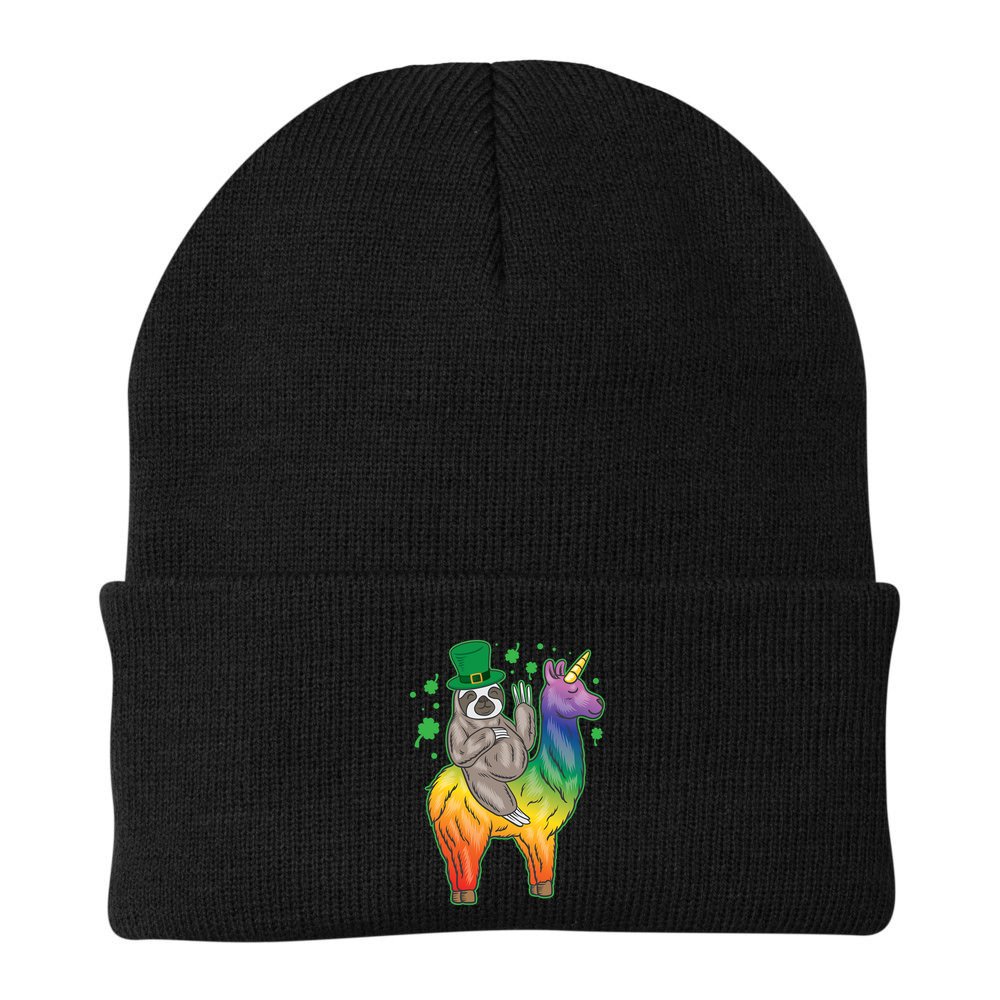 Sloth Rainbow Leprechaun Beanie